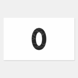 Adesivo Retangular O número zero (0) a preto