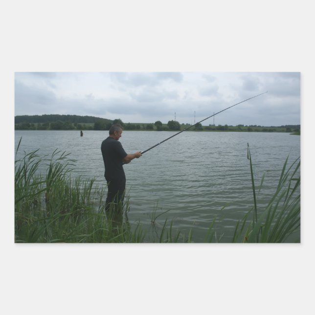 Adesivo Retangular O pescador à noite (Frente)