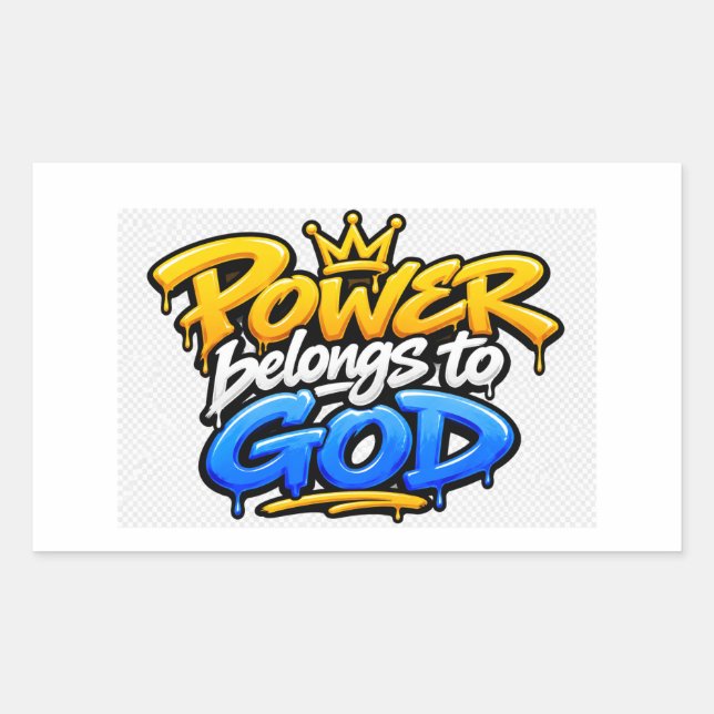 Adesivo Retangular O poder pertence a Deus (Frente)