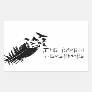 Adesivo Retangular O Raven, Preto e Branco