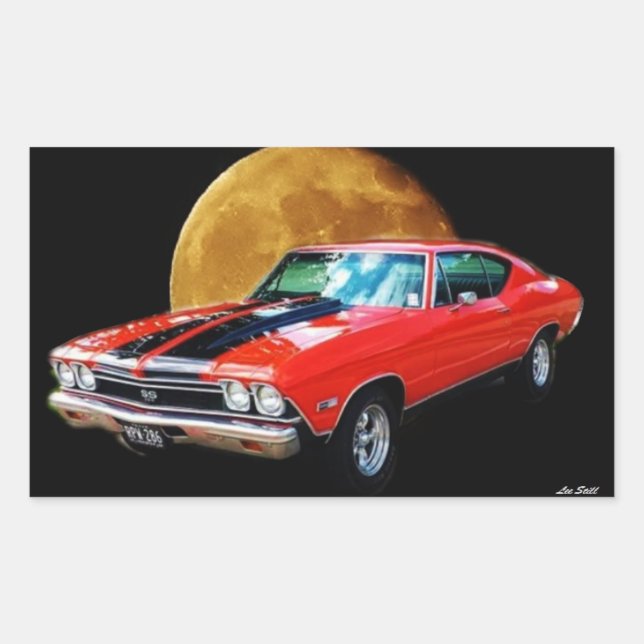 Adesivo Retangular O ritmo cardíaco da América ontem Chevrolet (Frente)