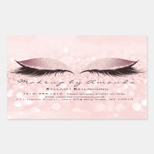Adesivo Retangular O rosa do salão de beleza da composição da