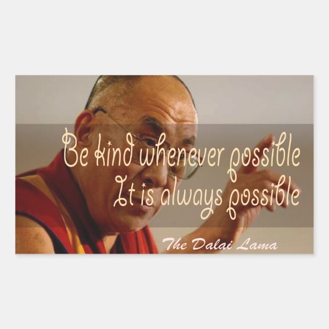 Adesivo Retangular O Sticker do Dalai Lama (Frente)