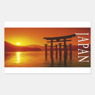 Adesivo Retangular O-Torii Gate, Itsukushima Shrine   Miyajima, Japão