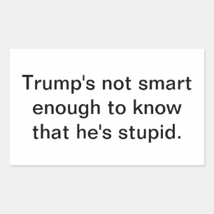 Adesivo Retangular O Trump Idiota Não é Inteligente Hankamer Artjunkh