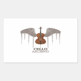 Adesivo Retangular O violoncelo voado ascensão design