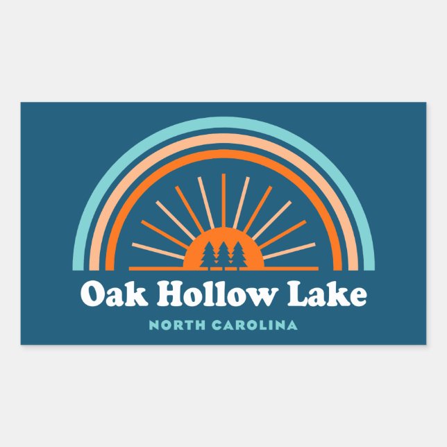 Adesivo Retangular Oak Hollow Lake North Carolina Rainbow (Frente)