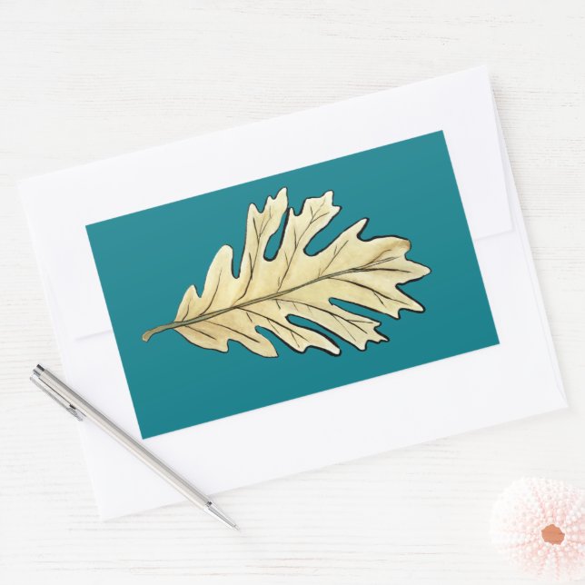 Adesivo Retangular Oak Leaf Watercolor (Envelope)