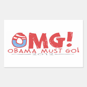 Adesivo Retangular Obama deve ir 2012
