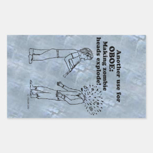 Adesivo Retangular Oboe Zombie Explode Vinheta Retangular