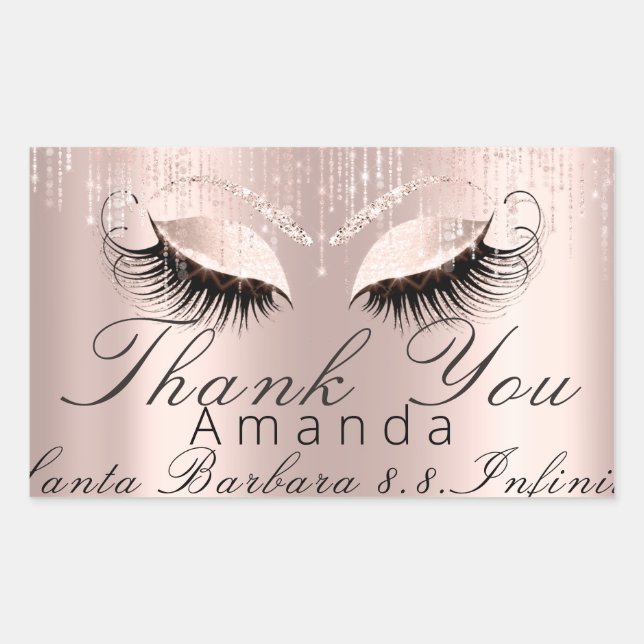 Adesivo Retangular Obrigado, Basta me dizer Rosa Bridal Doce 16º (Frente)