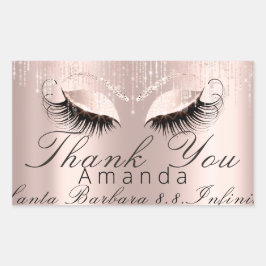 Adesivo Retangular Obrigado, Basta me dizer Rosa Bridal Doce 16º