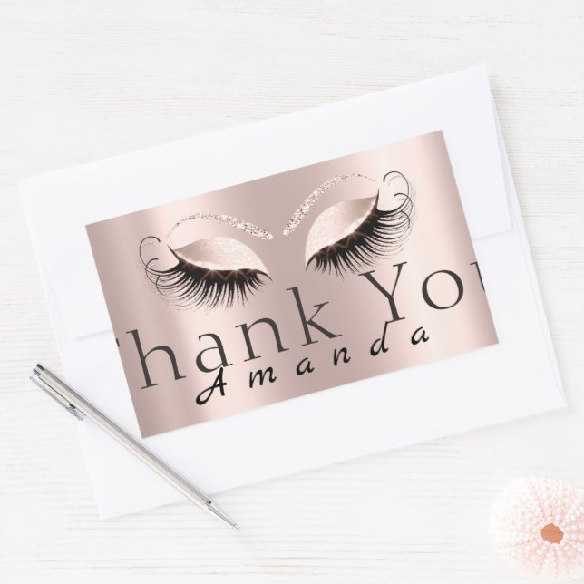 Adesivo Retangular Obrigado, Basta me dizer Rosa Bridal Doce 16º (Envelope)