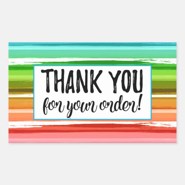 Adesivo Retangular Obrigado, colante (Frente)