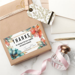 Adesivo Retangular Obrigado Hibiscus Serenade Paradise