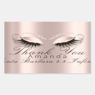 Adesivo Retangular Obrigado Nome Data Rosa Bridal Doce 16º