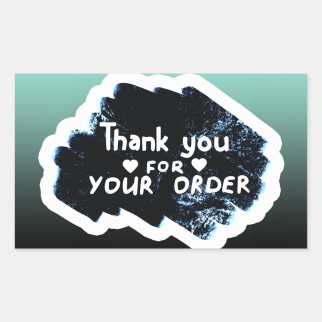 Adesivo Retangular Obrigado pelo seu pedido (Frente)