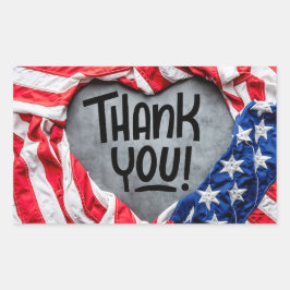 Adesivo Retangular Obrigado pelo seu serviço!