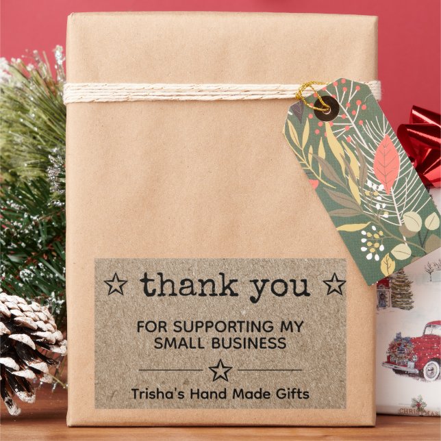 Adesivo Retangular Obrigado Por Apoiar A Minha Estrela De Pequenas Em (Feriado)