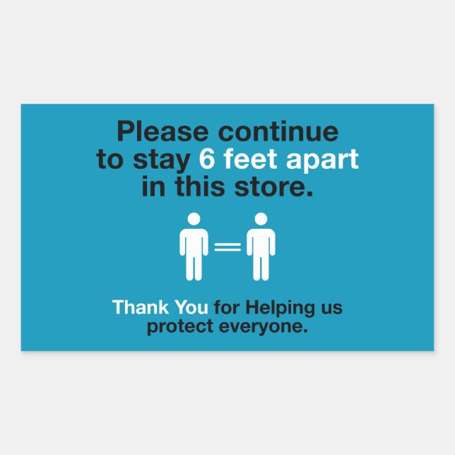 Adesivo Retangular Obrigado Por Praticar Distância Social (Frente)