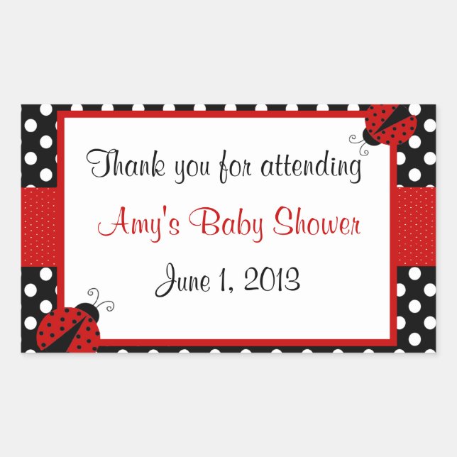 Adesivo Retangular Obrigado vermelho e preto do joaninha você (Frente)