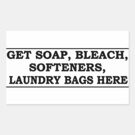 Adesivo Retangular 'Obter Itens de Lavagem Aqui' Inicialização da Sob