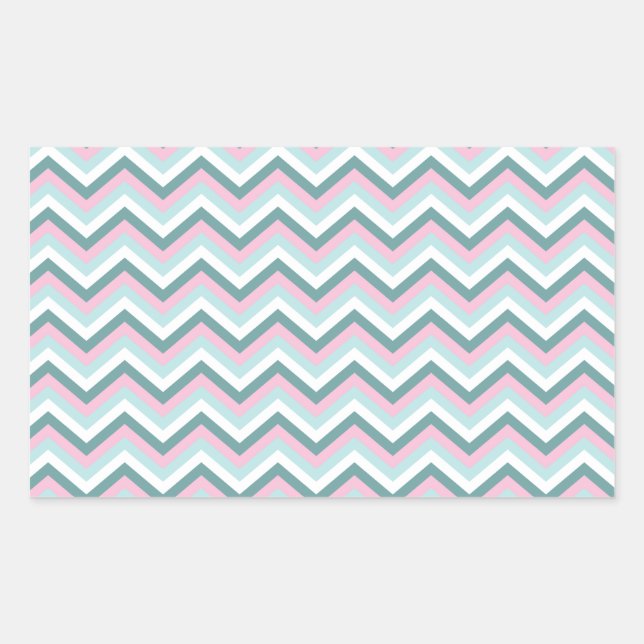 Adesivo Retangular Ocean Mist Chevron Patterno (Frente)