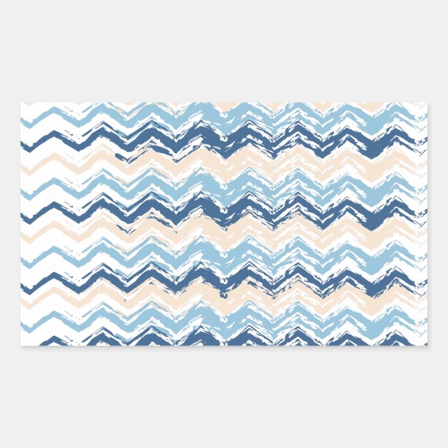 Adesivo Retangular Ocean Waves Chevron (Frente)