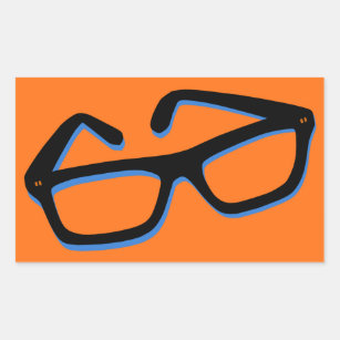 Adesivo Retangular Óculos de Nerd legal