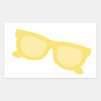 Adesivo Retangular Óculos de sol de verão óculos de hipster amarelo