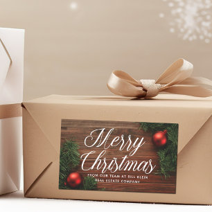 Adesivo Retangular Oferta Personalizada Moderna de Natal Feliz Empres