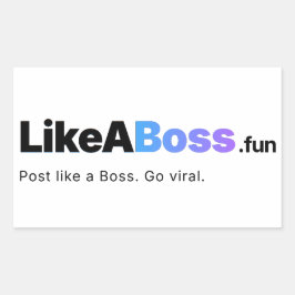 Adesivo Retangular Official LikeABoss.fun Logo Sticker 