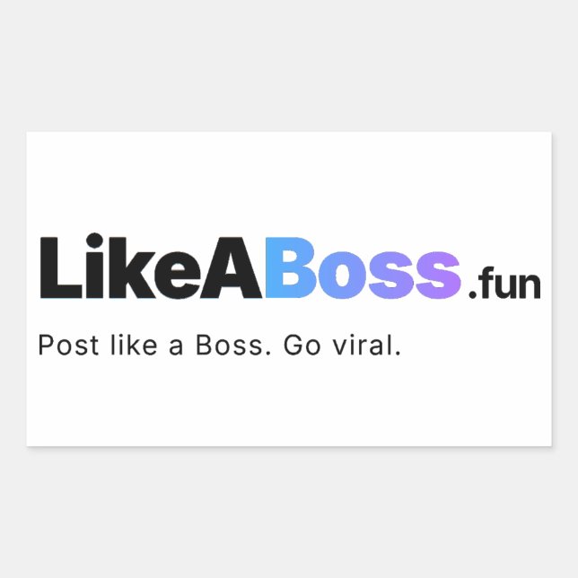 Adesivo Retangular Official LikeABoss.fun Logo Sticker  (Frente)