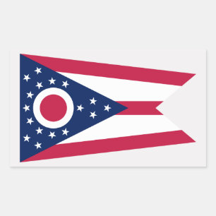 Adesivo Retangular Ohioan Flag, Flag of Ohio
