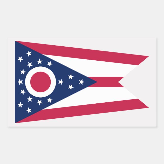 Adesivo Retangular Ohioan Flag, Flag of Ohio (Frente)