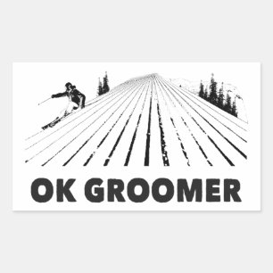 Adesivo Retangular Ok, Esqui Groomer