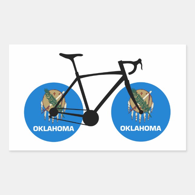 Adesivo Retangular Oklahoma Flag Cycling (Frente)