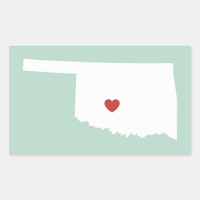 Adesivo Retangular Oklahoma Love - Customizable Sticker (Frente)