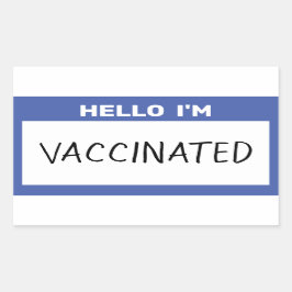 Adesivo Retangular Olá, estou Vacinado