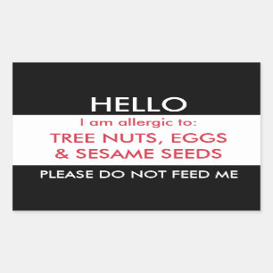 Adesivo Retangular Olá! meu nome é alérgico à alergia do costume 