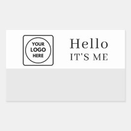 Adesivo Retangular Olá Meu Nome É | Design Minimalista com Logotipo P
