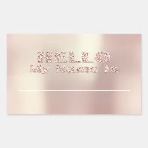 Adesivo Retangular Olá! meu nome é família que da reunião do Tag 