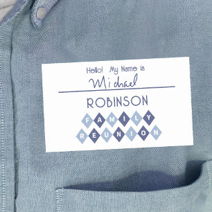 Adesivo Retangular Olá, meu nome está escrito na plaqueta de identifi