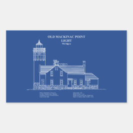 Adesivo Retangular Old Mackinac Point Light - Michigan - AD
