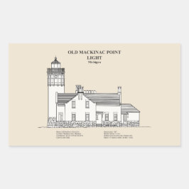 Adesivo Retangular Old Mackinac Point Light - Michigan - SBD