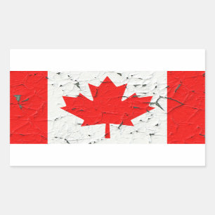Adesivo Retangular Olhares vermelhos canadenses da pintura da casca