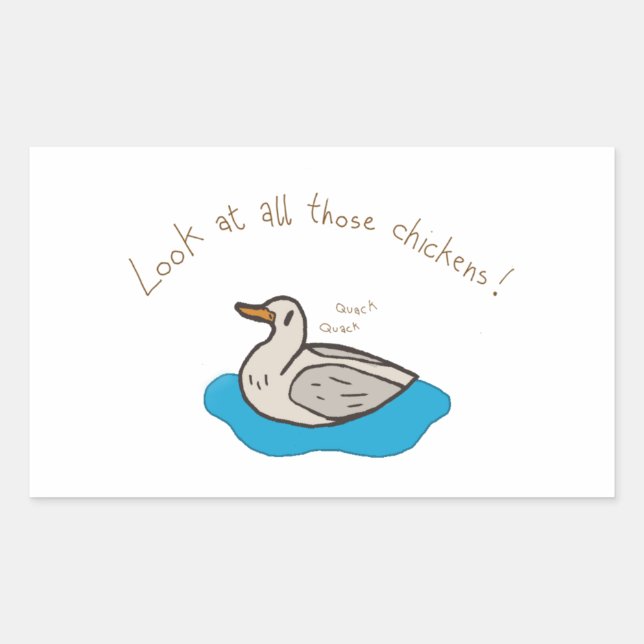 Adesivo Retangular Olhe para todas aquelas galinhas! (Frente)