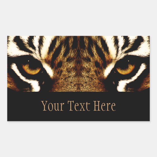 Adesivo Retangular Olhos de um Tigre Personalizado (Frente)