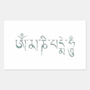 Adesivo Retangular Om Mani Padme Hum
