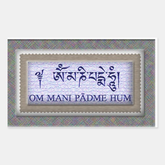 Adesivo Retangular Om Mani Padme Hum (Frente)